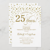 Invitation Célébration du 25e anniversaire - Or Blanc (Devant / Derrière)