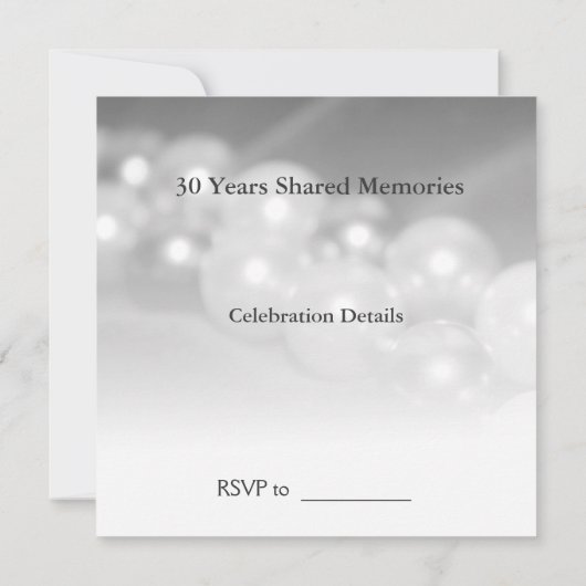 Invitation Célébration du 30e anniversaire de mariage de perl (Dos)