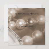 Invitation Célébration du 30e anniversaire de mariage de perl (Dos)