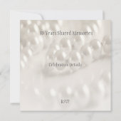 Invitation Célébration du 30e anniversaire de mariage perlé (Dos)