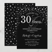 Invitation Célébration du 30e anniversaire - Noir Argent (Devant / Derrière)