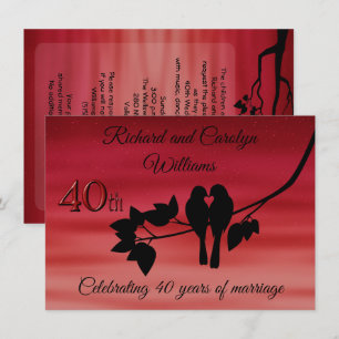 Invitation Célébration du 40e anniversaire des tourtereaux