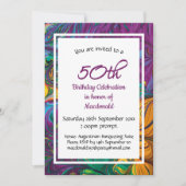 Invitation Célébration du 50e anniversaire Abstrait Purple Cu (Devant)