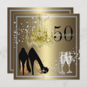 Invitation Célébration du 50e anniversaire de la femme (Devant / Derrière)