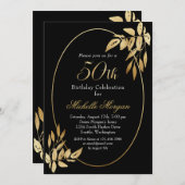 Invitation Célébration du 50e anniversaire de l'élégant Black (Devant / Derrière)