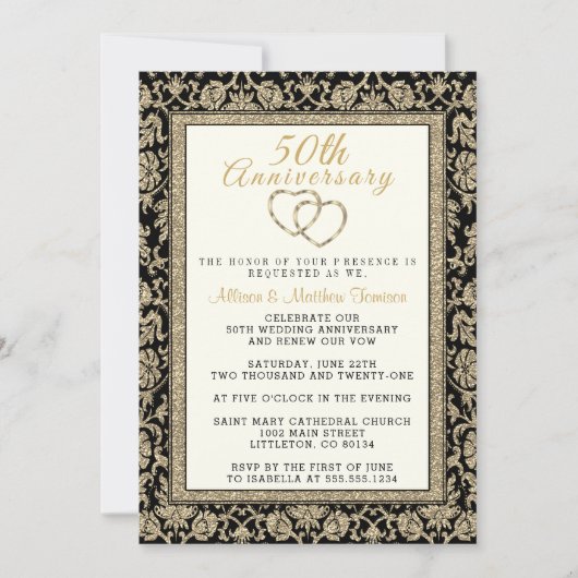 Invitation Célébration du 50e anniversaire de mariage (Devant)