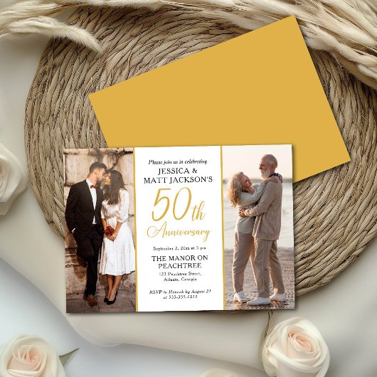 Invitation Célébration du 50e anniversaire de mariage d'alors