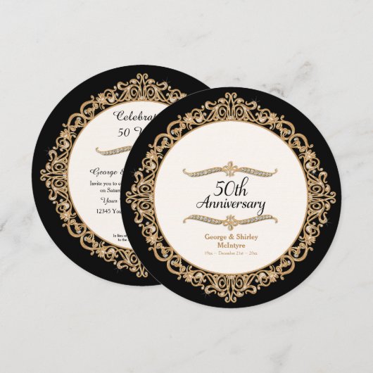 Invitation Célébration du 50e Anniversaire de Mariage de la G (Devant / Derrière)