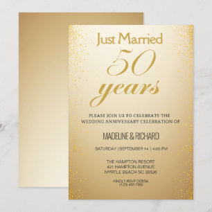 Invitation Célébration du 50e Anniversaire de Mariage en Or