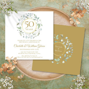 Invitation Célébration du 50e anniversaire de mariage Floral