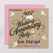 Invitation Célébration du 50e anniversaire du Mariage (Devant / Derrière)