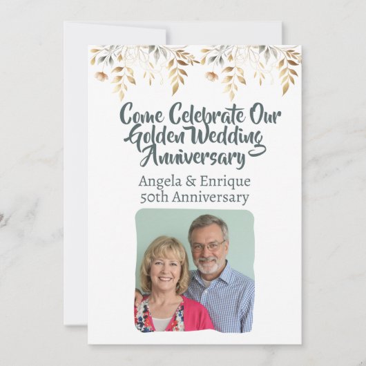 Invitation Célébration du 50e anniversaire du Mariage d'or (Devant)