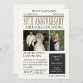 Invitation Célébration du 50e anniversaire d'un journal (Devant / Derrière)