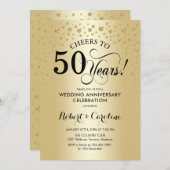 Invitation Célébration du 50e Anniversaire - Noir Or (Devant / Derrière)