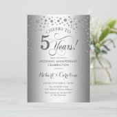 Invitation Célébration du 5e anniversaire - Argent (Debout devant)