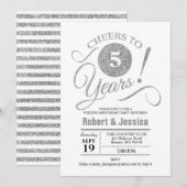 Invitation Célébration du 5ème anniversaire de mariage - Arge (Devant / Derrière)