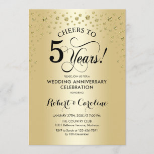 Invitation Célébration du 5ème anniversaire - Or Noir