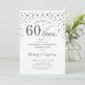 Invitation Célébration du 60e anniversaire - Blanc Argent (Debout devant)