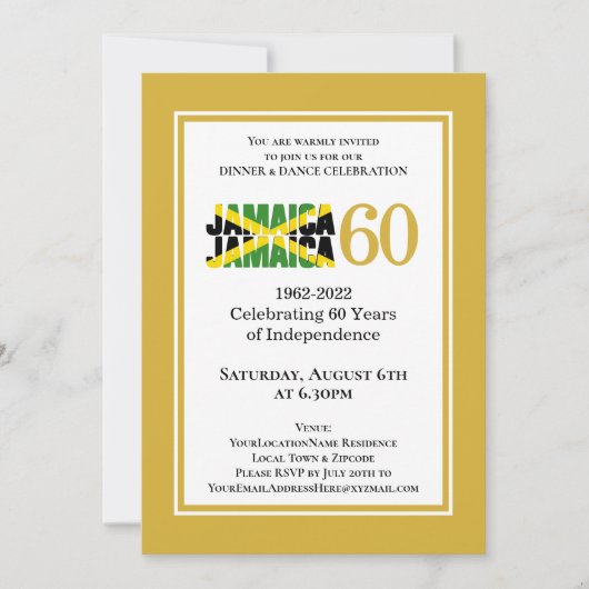 Invitation Célébration du 60e anniversaire de l'indépendance  (Devant)