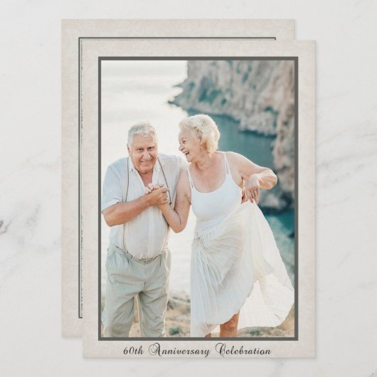 Invitation Célébration du 60e anniversaire de mariage (Devant / Derrière)