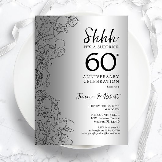 Invitation Célébration du 60e anniversaire de mariage Diamond