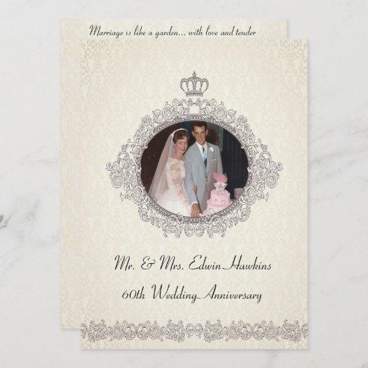 Invitation Célébration du 60e anniversaire de style victorien (Devant / Derrière)