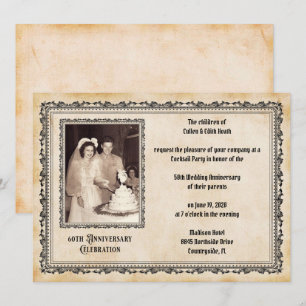 Invitation Célébration du 60e anniversaire de style vintage