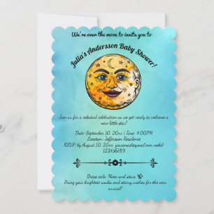 Invitation Célébration du Baby shower de la Lune