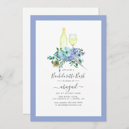 Invitation Célébration du Boho Wine Bachelorette (Devant / Derrière)
