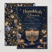 Invitation Célébration du dîner de Hanoukka (Devant / Derrière)