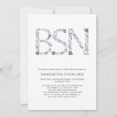 Invitation Célébration du diplôme de BSN, infirmière florale  (Devant)