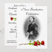 Invitation Célébration du diplôme d'infirmière-Florence Night (Devant / Derrière)