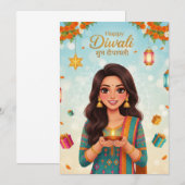 Invitation célébration du festival de Diwali (Devant / Derrière)