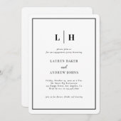 Invitation Célébration du Fiançailles de calligraphie noir et (Devant / Derrière)