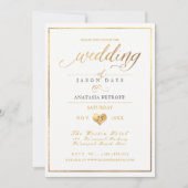 Invitation Célébration du marbre de PixDezines/de l'or/Mariag (Devant)