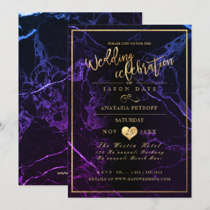 Invitation Célébration du marbre de PixDezines/de l'or/Mariag