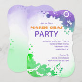 Invitation Célébration du Mardi Gras (Devant / Derrière)