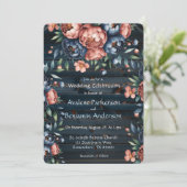 Invitation Célébration du Mariage de bois Marine et Copper Pe (Debout devant)