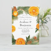 Invitation Célébration du Mariage de la couronne de pin à tra (Debout devant)