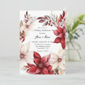 Invitation Célébration du Mariage de la couronne rouge blanc  (Debout devant)