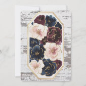 Invitation Célébration du Mariage de la Marine Burgundy Pink  (Dos)