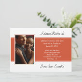 Invitation Célébration du Mariage de la photo du Coral blanc  (Debout devant)