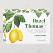 Invitation Célébration du Mariage de la saison du citron | (Devant / Derrière)