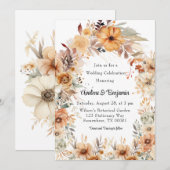 Invitation Célébration du Mariage de l'arc fleuri en terre cu (Devant / Derrière)