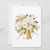 Invitation Célébration du Mariage de l'église blanche et or (Dos)