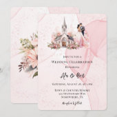 Invitation Célébration du Mariage de l'église florale de l'al (Devant / Derrière)