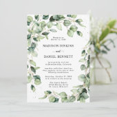 Invitation Célébration du Mariage d'Eucalyptus Watercolor (Debout devant)