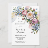 Invitation Célébration du Mariage du bouquet floral romantiqu (Devant)