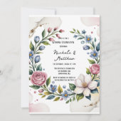 Invitation Célébration du Mariage du bouquet floral romantiqu (Devant)