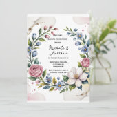 Invitation Célébration du Mariage du bouquet floral romantiqu (Debout devant)